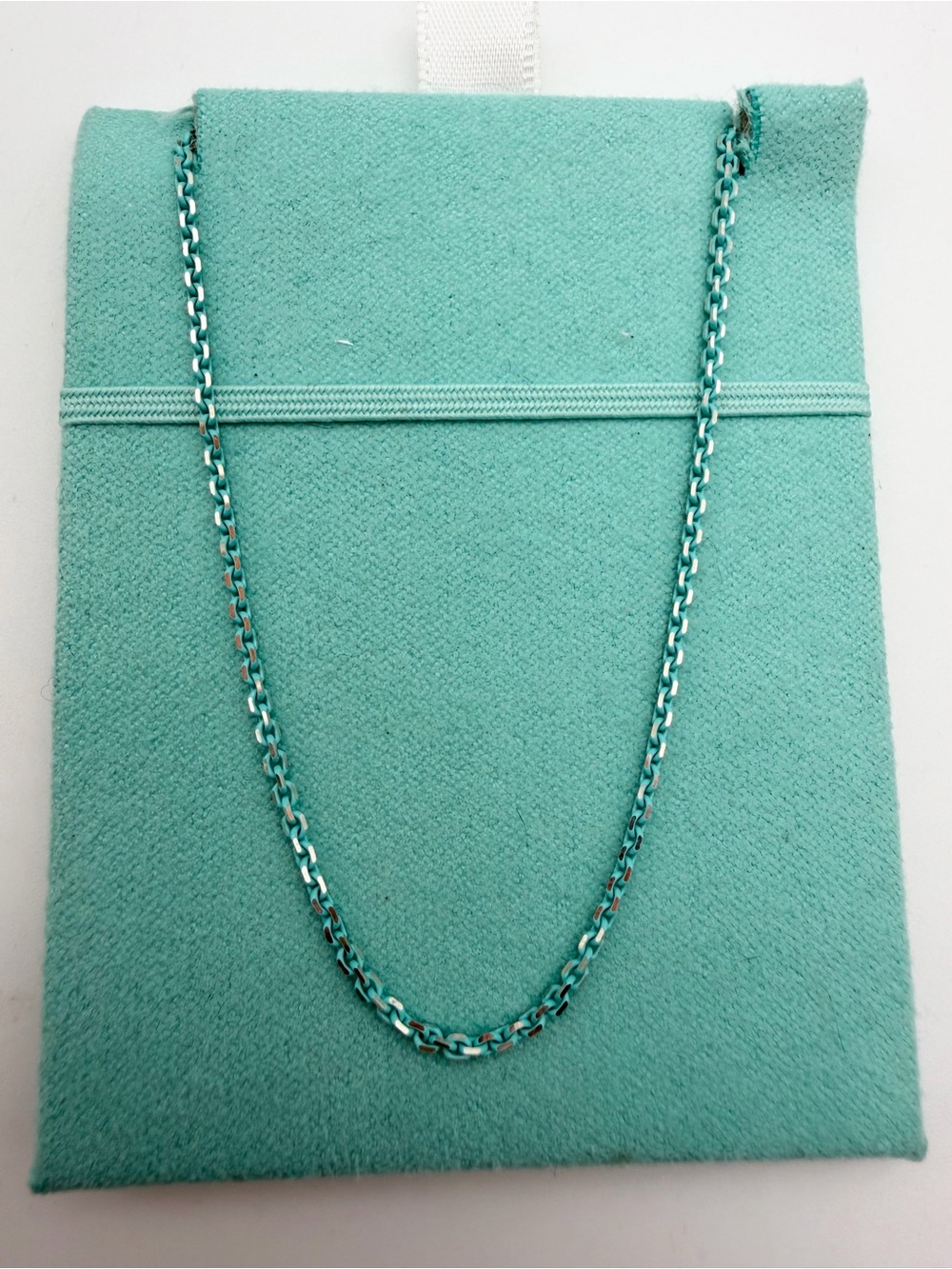 Tiffany & Co 18” 1.7mm thickness blue enamel sparkly